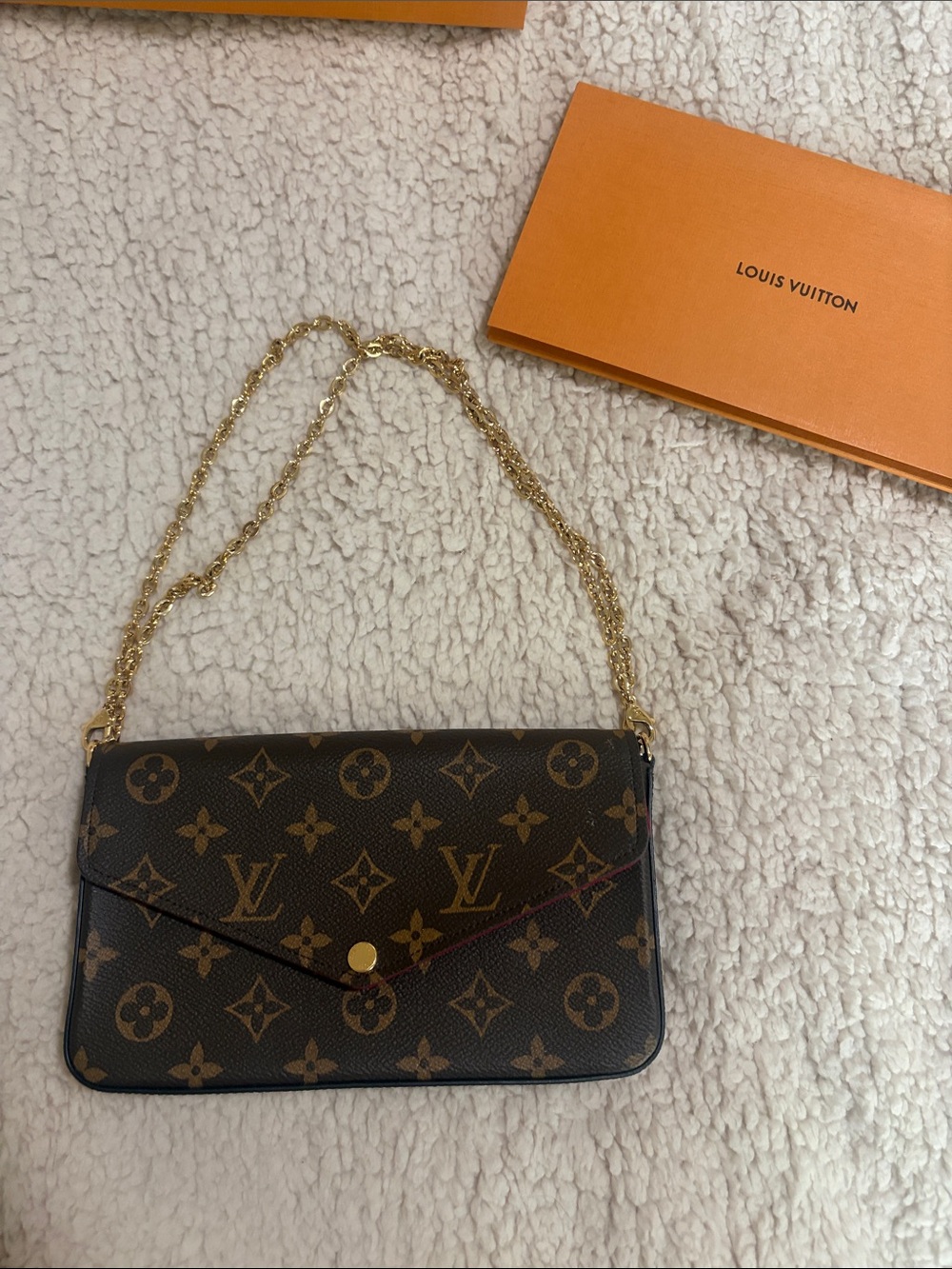 Louis Vuitton Monogram Canvas Crossbody with Gold Chain